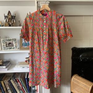 Puff Sleeve Dainty Floral Mini Shirtdress in Liberty Meadow Song 💐